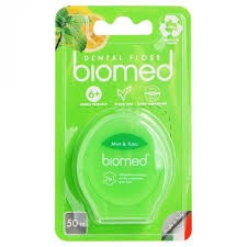 Комплексна обємна зубна нитка biomed з ароматом м’яти і юдзу 